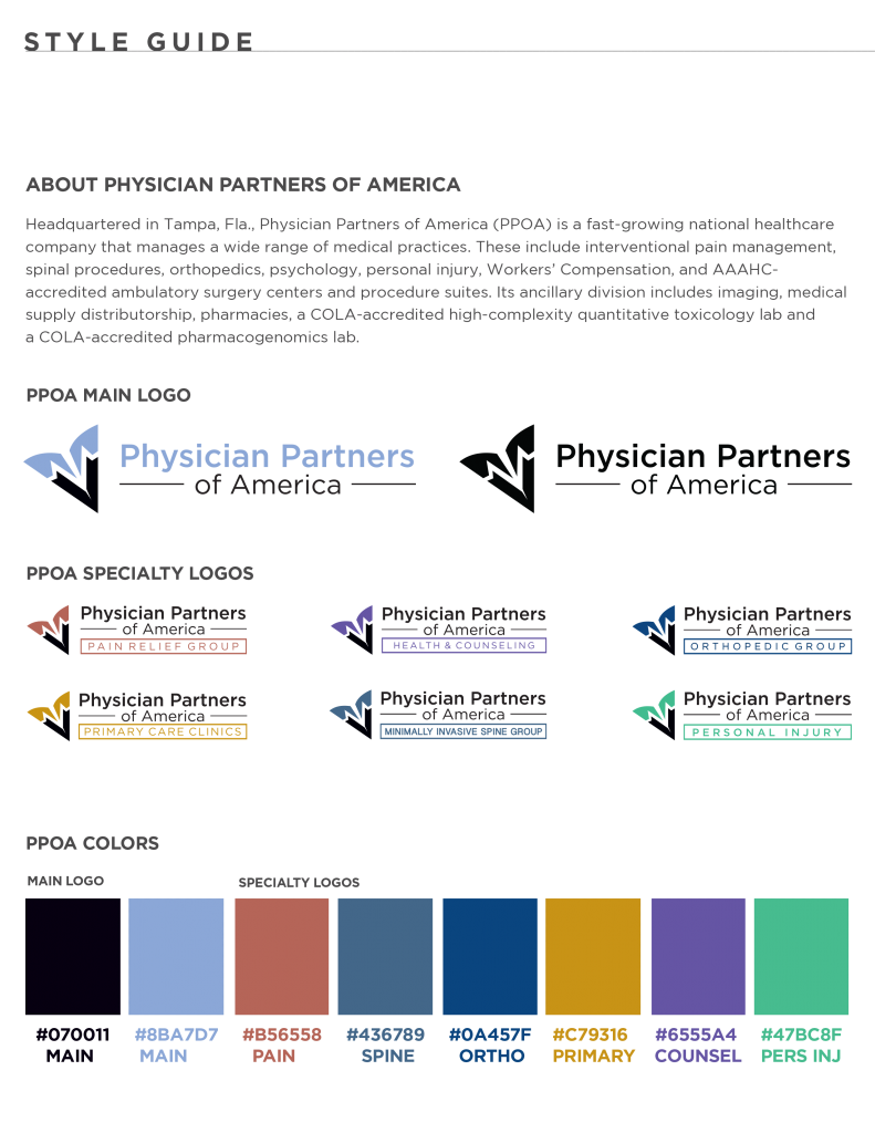 Style Guide 2018 - Physician Partners of America for Mktg site